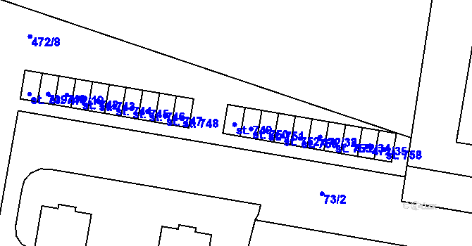 Parcela st. 472/27 v KÚ Mirovice, Katastrální mapa