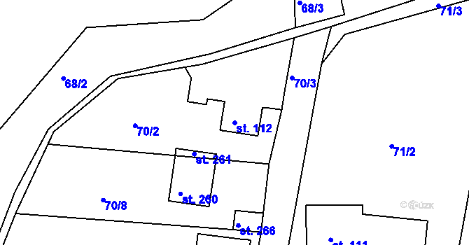 Parcela st. 112 v KÚ Mírovka, Katastrální mapa