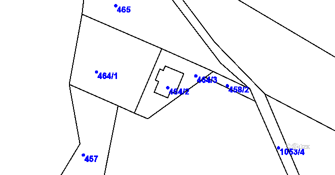 Parcela st. 464/2 v KÚ Mírovka, Katastrální mapa