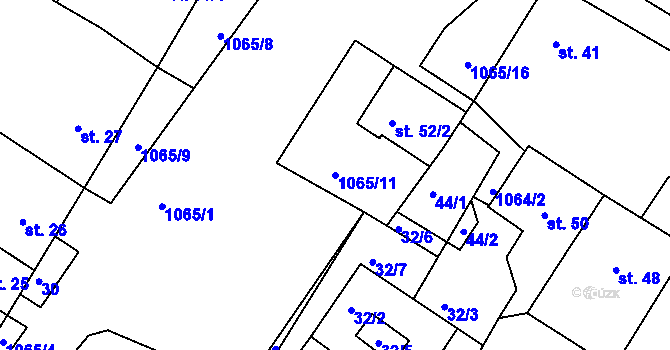 Parcela st. 1065/11 v KÚ Mírovka, Katastrální mapa