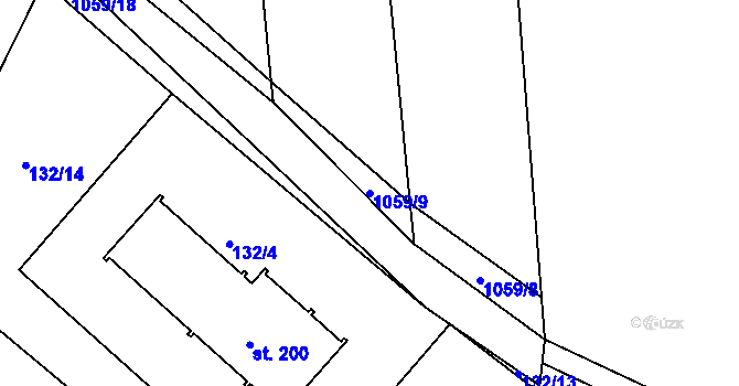 Parcela st. 1059/9 v KÚ Mírovka, Katastrální mapa