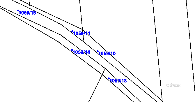 Parcela st. 1059/10 v KÚ Mírovka, Katastrální mapa
