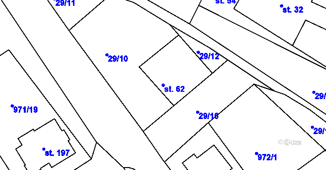 Parcela st. 62 v KÚ Vysoká u Havlíčkova Brodu, Katastrální mapa