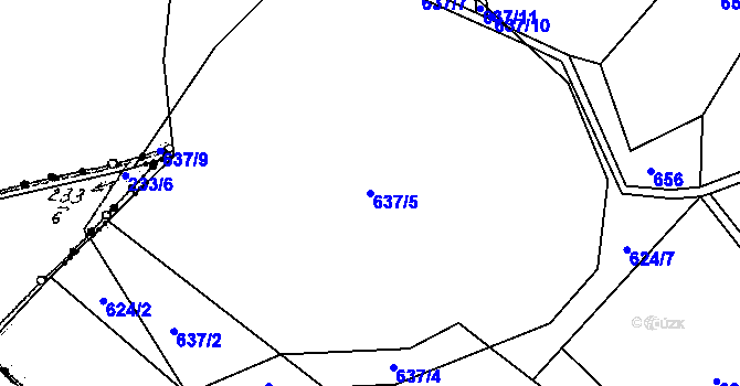 Parcela st. 637/5 v KÚ Vysoká u Havlíčkova Brodu, Katastrální mapa