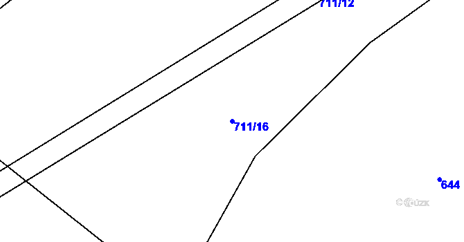 Parcela st. 711/16 v KÚ Vysoká u Havlíčkova Brodu, Katastrální mapa