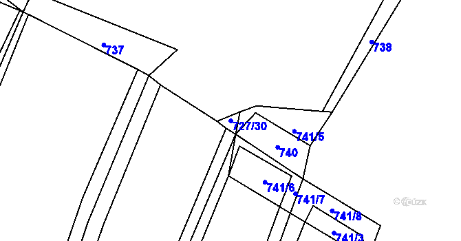 Parcela st. 727/30 v KÚ Miřejovice, Katastrální mapa