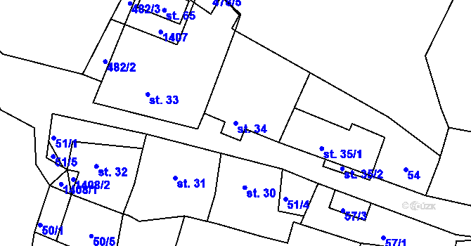 Parcela st. 34 v KÚ Letovy, Katastrální mapa