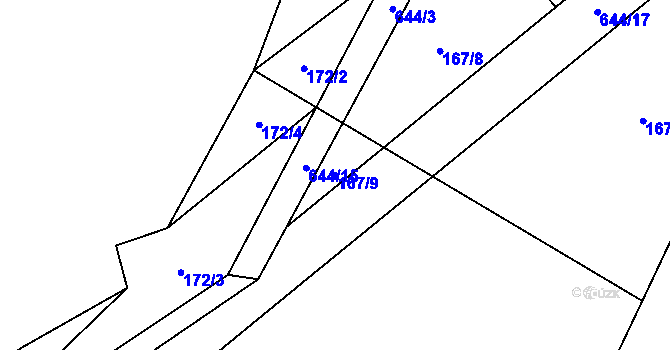 Parcela st. 167/9 v KÚ Havlovice u Miřetic, Katastrální mapa