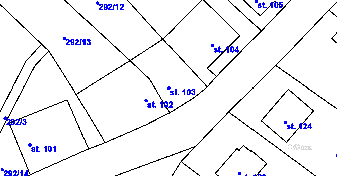 Parcela st. 103 v KÚ Havlovice u Miřetic, Katastrální mapa