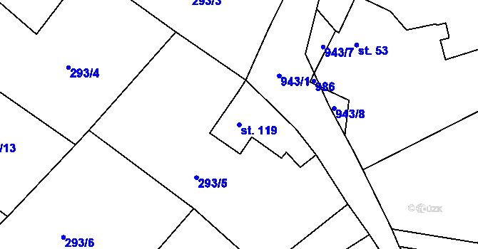 Parcela st. 119 v KÚ Havlovice u Miřetic, Katastrální mapa