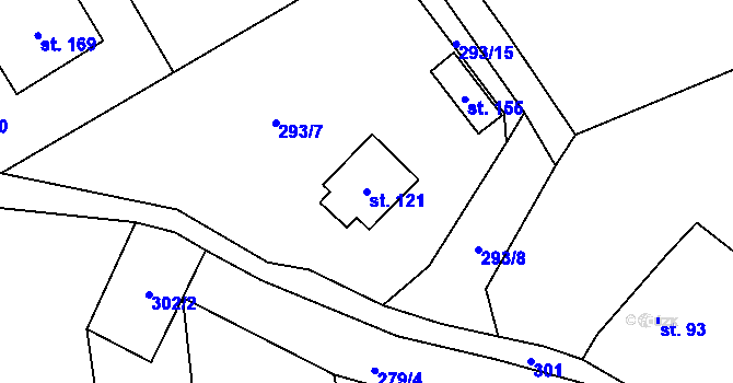 Parcela st. 121 v KÚ Havlovice u Miřetic, Katastrální mapa