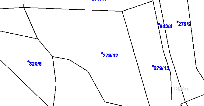 Parcela st. 279/12 v KÚ Havlovice u Miřetic, Katastrální mapa