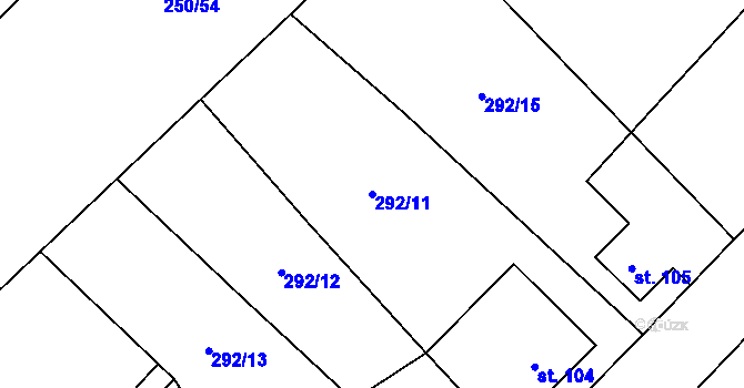 Parcela st. 292/11 v KÚ Havlovice u Miřetic, Katastrální mapa