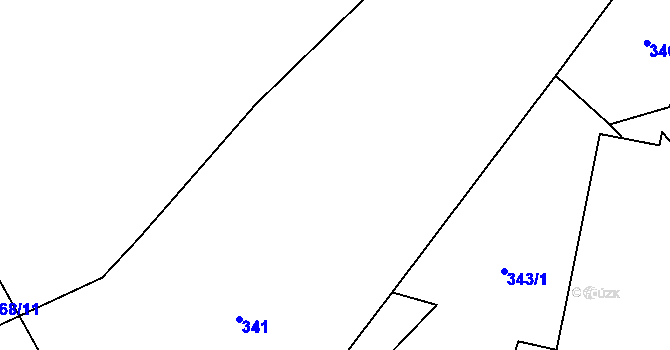 Parcela st. 343/3 v KÚ Havlovice u Miřetic, Katastrální mapa