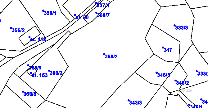 Parcela st. 368/2 v KÚ Havlovice u Miřetic, Katastrální mapa