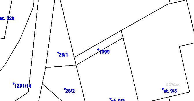Parcela st. 9/4 v KÚ Miřetice u Nasavrk, Katastrální mapa