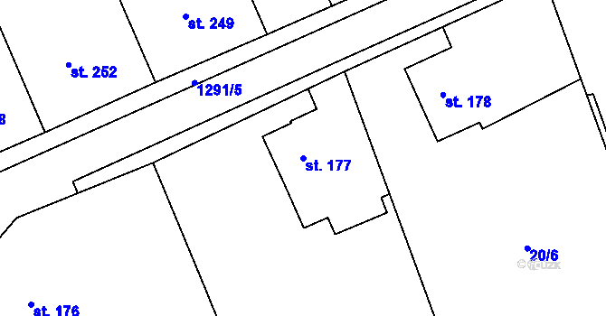 Parcela st. 177 v KÚ Miřetice u Nasavrk, Katastrální mapa