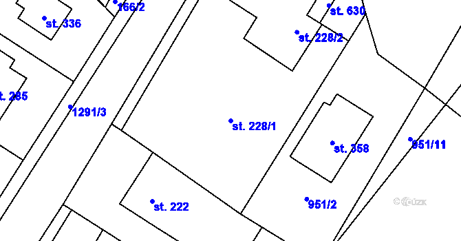 Parcela st. 228/1 v KÚ Miřetice u Nasavrk, Katastrální mapa