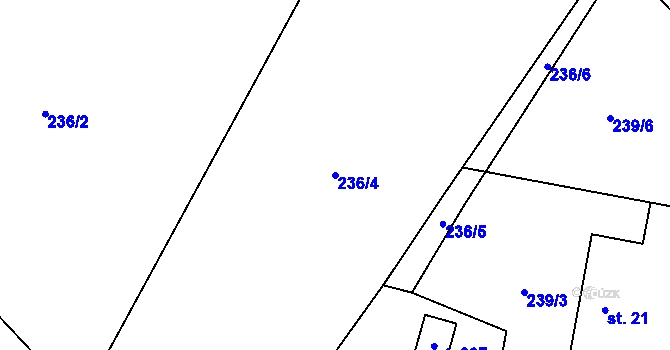 Parcela st. 236/4 v KÚ Miřetice u Nasavrk, Katastrální mapa