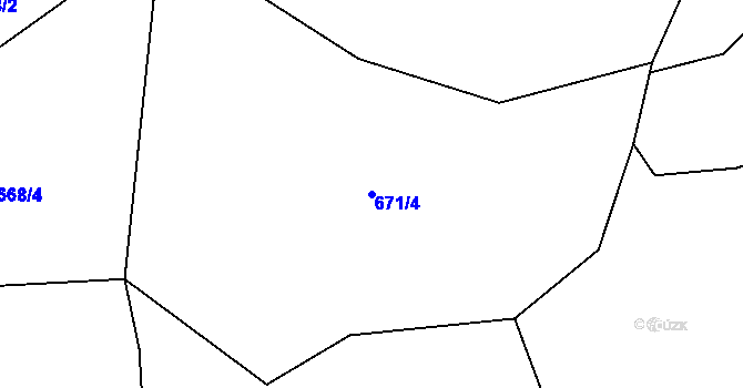 Parcela st. 671/4 v KÚ Miřetice u Nasavrk, Katastrální mapa