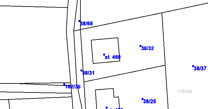 Parcela st. 460 v KÚ Miřetice u Nasavrk, Katastrální mapa