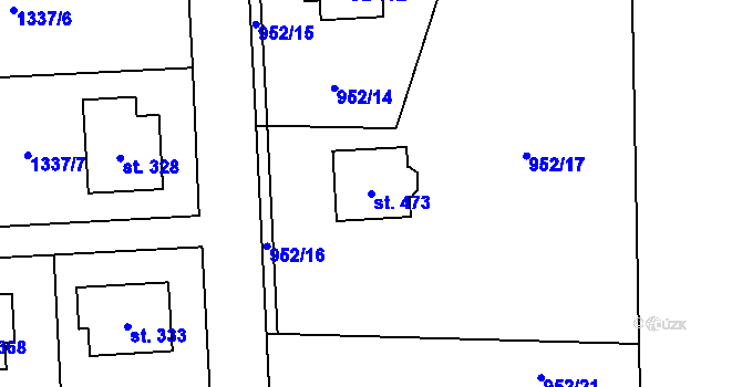 Parcela st. 473 v KÚ Miřetice u Nasavrk, Katastrální mapa