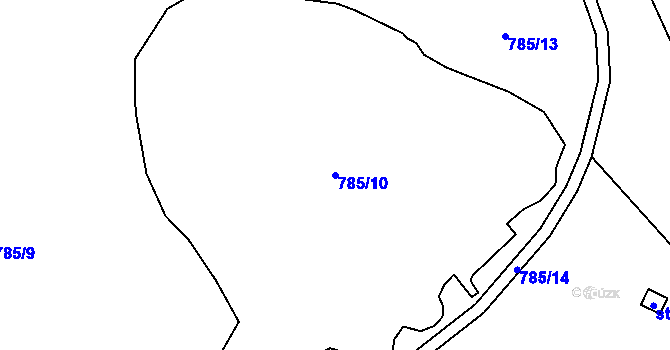 Parcela st. 785/10 v KÚ Miřetice u Nasavrk, Katastrální mapa