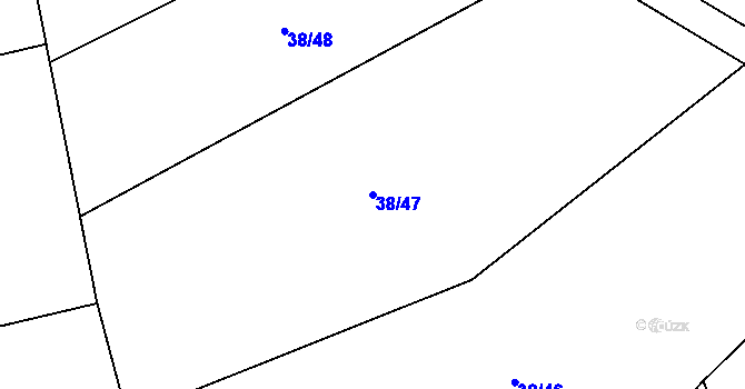 Parcela st. 38/47 v KÚ Miřetice u Nasavrk, Katastrální mapa