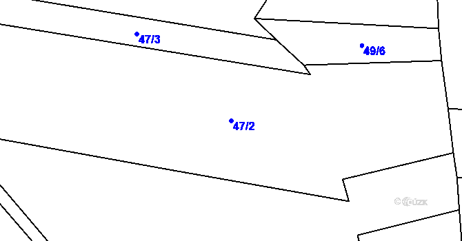 Parcela st. 47/2 v KÚ Miřetice u Nasavrk, Katastrální mapa