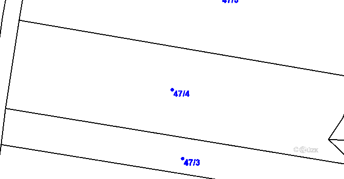 Parcela st. 47/4 v KÚ Miřetice u Nasavrk, Katastrální mapa
