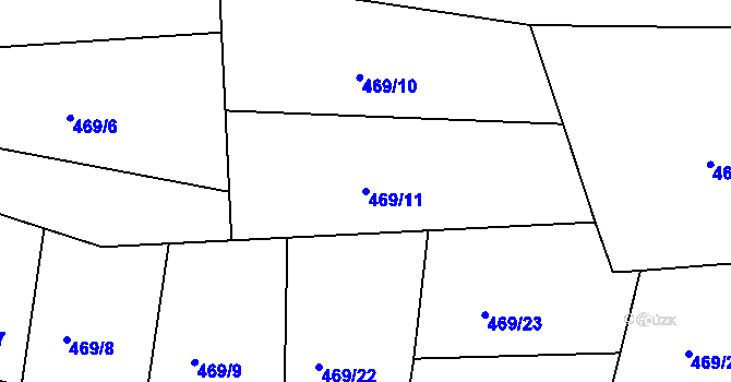 Parcela st. 469/11 v KÚ Miřetín, Katastrální mapa