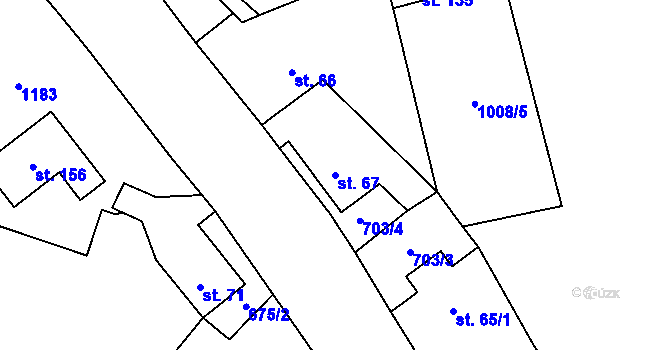 Parcela st. 67 v KÚ Mířkov, Katastrální mapa