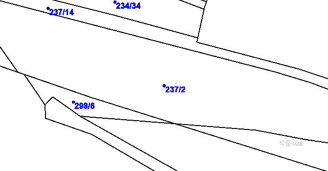 Parcela st. 237/2 v KÚ Mířkov, Katastrální mapa