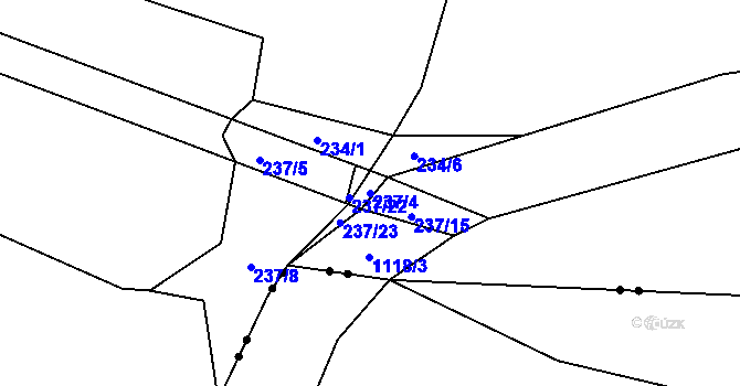 Parcela st. 237/4 v KÚ Mířkov, Katastrální mapa
