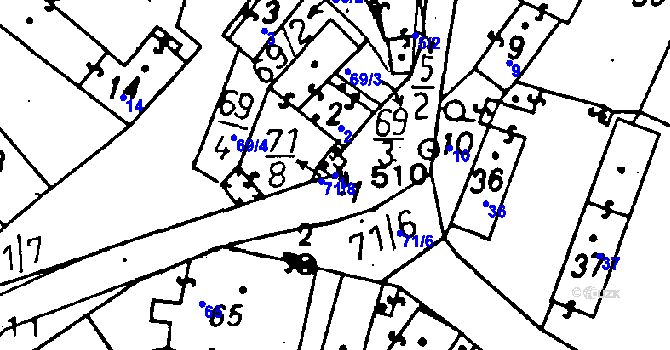Parcela st. 1 v KÚ Bylany u Kutné Hory, Katastrální mapa