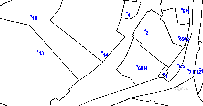 Parcela st. 14 v KÚ Bylany u Kutné Hory, Katastrální mapa