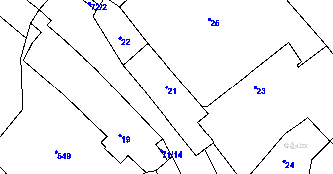 Parcela st. 21 v KÚ Bylany u Kutné Hory, Katastrální mapa