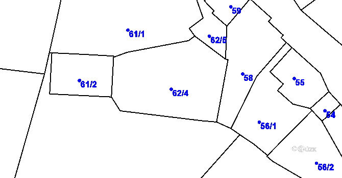 Parcela st. 62/4 v KÚ Bylany u Kutné Hory, Katastrální mapa