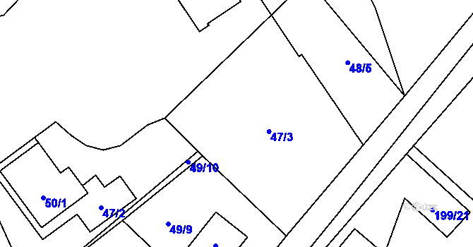 Parcela st. 47/3 v KÚ Bylany u Kutné Hory, Katastrální mapa