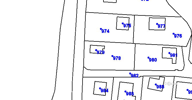 Parcela st. 979 v KÚ Bylany u Kutné Hory, Katastrální mapa