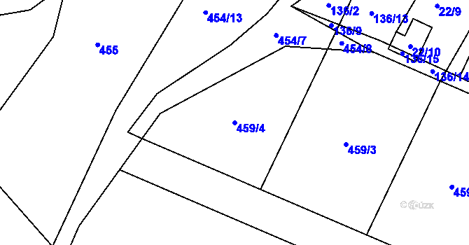 Parcela st. 459/4 v KÚ Hořany u Kutné Hory, Katastrální mapa