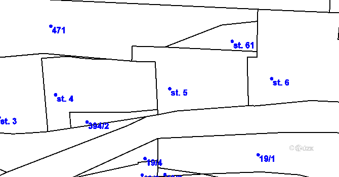 Parcela st. 5 v KÚ Mezholezy u Kutné Hory, Katastrální mapa