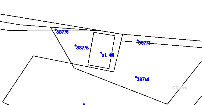 Parcela st. 46 v KÚ Mezholezy u Kutné Hory, Katastrální mapa