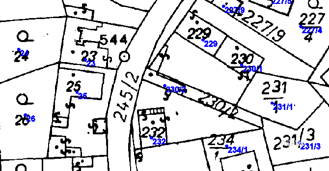 Parcela st. 230/2 v KÚ Miskovice, Katastrální mapa
