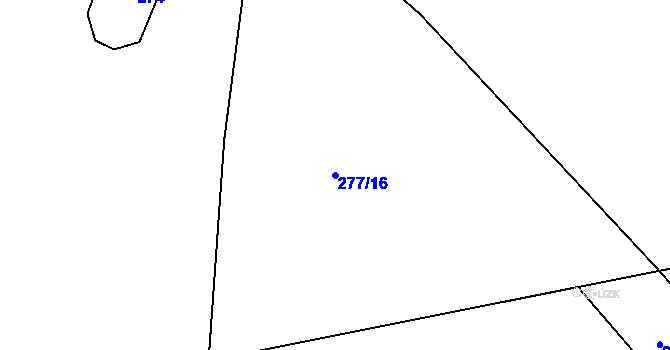 Parcela st. 277/16 v KÚ Miskovice, Katastrální mapa
