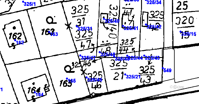 Parcela st. 325/48 v KÚ Miskovice, Katastrální mapa