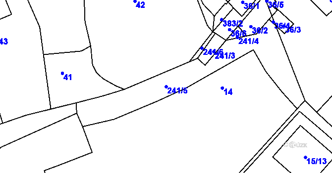 Parcela st. 241/5 v KÚ Miskovice, Katastrální mapa