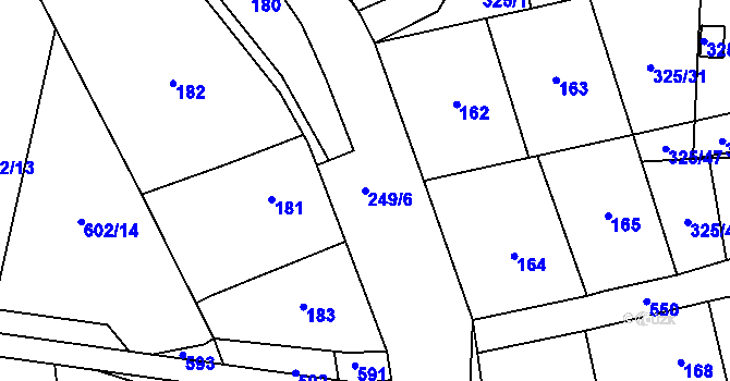 Parcela st. 249/6 v KÚ Miskovice, Katastrální mapa