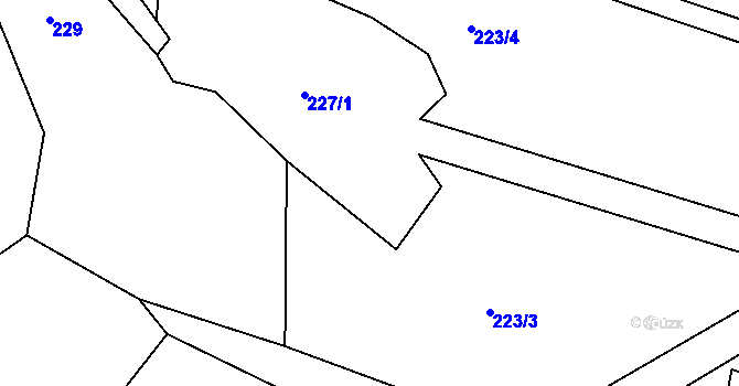 Parcela st. 227/2 v KÚ Blahuňov, Katastrální mapa