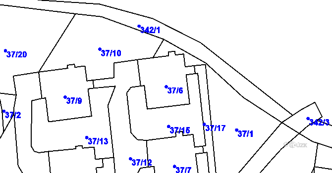 Parcela st. 37/6 v KÚ Místo, Katastrální mapa